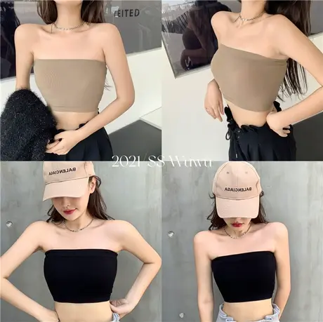 背心吊带外穿带胸垫女内搭春秋美背短款内衣打底欧美紧身针织上衣图片