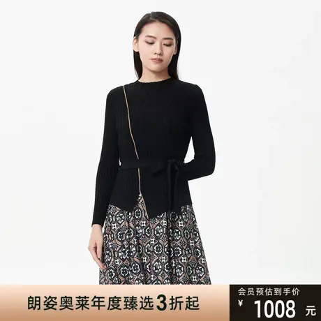 朗姿 秋季新款碎花连衣裙线下商场同款商品大图