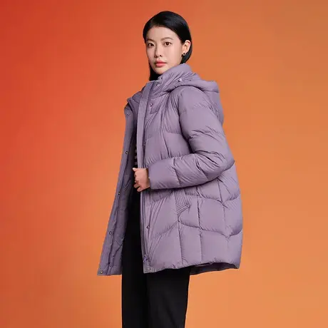 坦博尔2023新款中长羽绒服妈妈款可脱卸帽保暖时尚舒适百搭外套冬图片