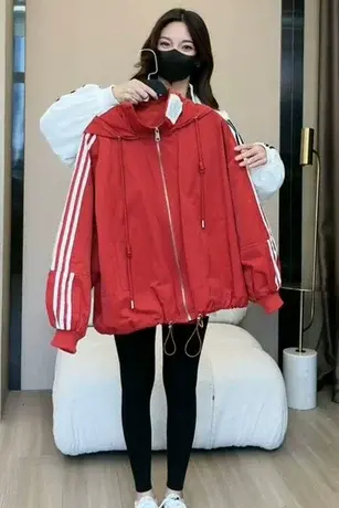 外套女ins潮2023秋季新款时尚韩版风衣宽松连帽上衣休闲棒球服女商品大图