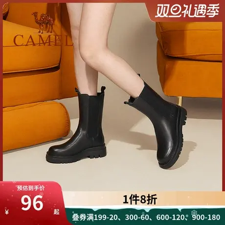 女鞋2023新款春季瘦瘦靴切尔西靴网红高帮马丁靴英伦中筒靴女图片