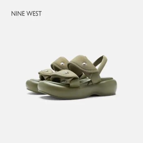 Nine West/玖熙厚底凉鞋女2025夏季新款泡芙软底丑萌增高运动凉鞋图片