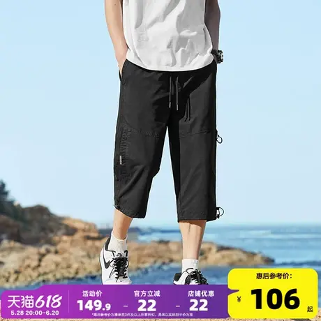 唐狮2024夏季新款休闲短裤男士七分裤学生宽松直筒显瘦工装裤子潮商品大图