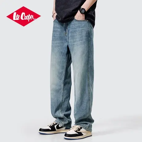 Lee Cooper/李库珀 莱赛尔天丝牛仔裤男潮流高街宽松直筒休闲长裤商品大图