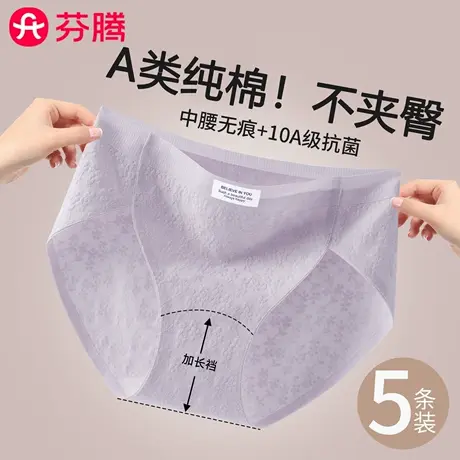 芬腾内裤女生2025新款A类纯棉10A抗菌全棉裆中腰少女士三角裤秋季商品大图