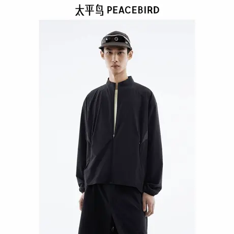 太平鸟男装撞色拼接户外夹克印花外套B2BCE2A12图片