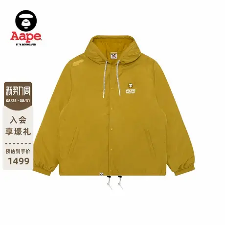 Aape旗舰店男装秋冬小标徽章纯色简约宽松连帽夹克外套7722XXP图片