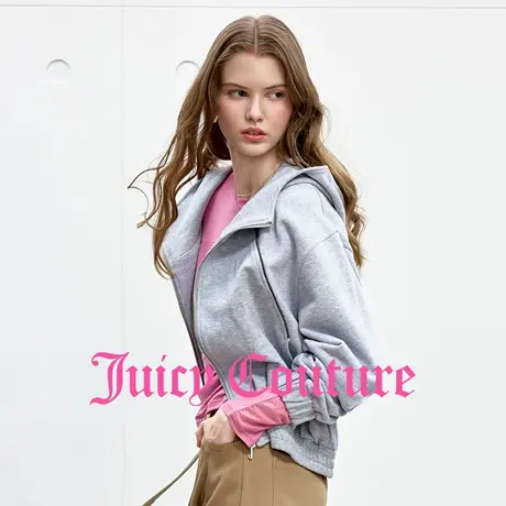 【100%棉】Juicy Couture橘滋外套女2025年秋季新款连帽休闲上衣商品大图