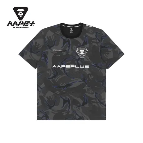AAPE+运动男装春夏多色字母迷彩印花潮流短袖T恤0982XAI商品大图