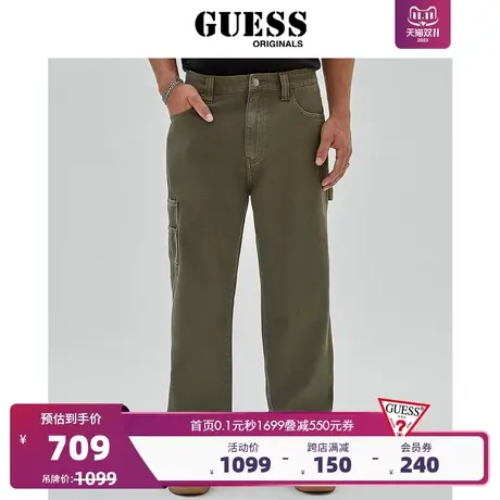 GUESSOriginals23年新秋男美拉德复古休闲直筒牛仔裤-M4RG43D4SB0图片