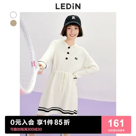 乐町休闲针织连衣裙2023春季新款女早春运动甜酷针织长袖裙子图片
