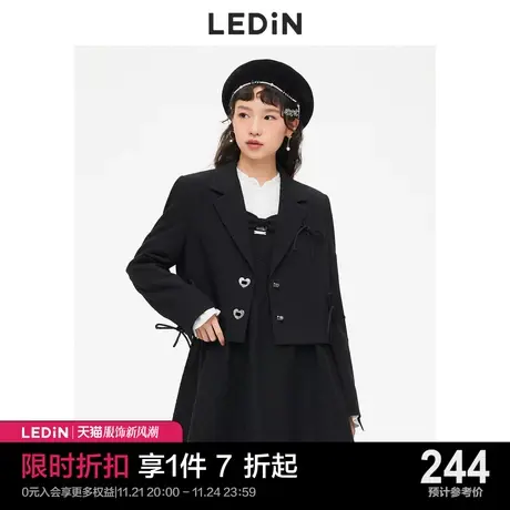 乐町蝴蝶结短西装秋冬新款外套女宽松C2BAC4101图片