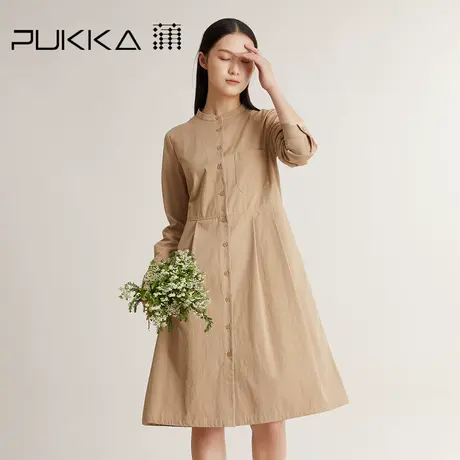 蒲PUKKA 女装纯棉风衣春装设计感中长款外套春商场同款图片