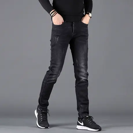 男士牛仔裤男潮牌修身小脚长裤春秋款韩版潮流百搭弹力休闲裤冬季商品大图