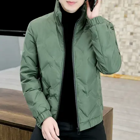 立领短款时尚轻薄羽绒服男士冬季高端2023新款白鸭绒防寒保暖外套图片