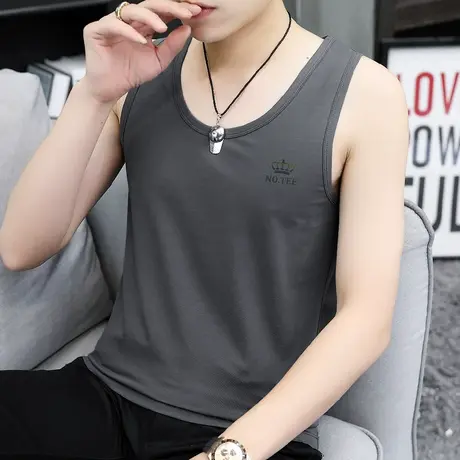 莫代尔背心男夏季薄款冰丝速干凉感篮球健身运动坎肩无袖t恤吊带商品大图