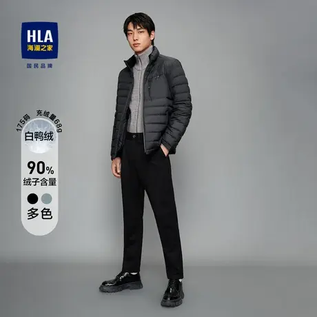 HLA/海澜之家2023保暖鸭绒羽绒服男时尚立领干练立体外套男商品大图