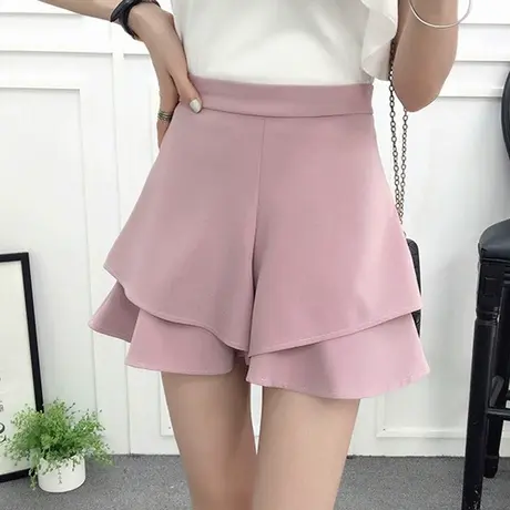 【换购10】春夏新款韩版短裙荷叶边裤裙女显瘦a字防走光阔腿裙裤图片