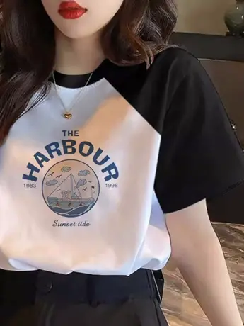 胖mm大码仿棉t恤短袖女2022新款夏装宽松显瘦ins潮遮肚插肩袖上衣图片