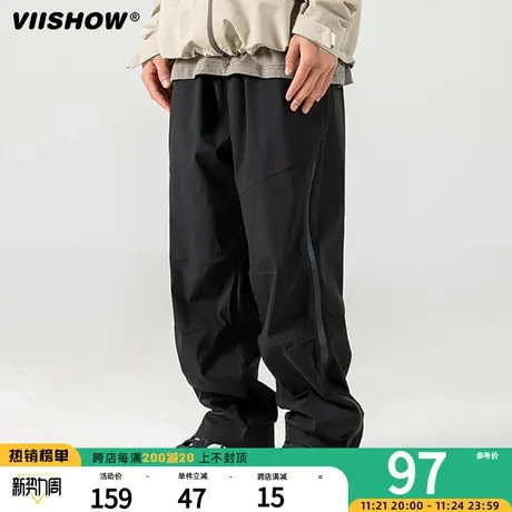 VIISHOW男士工装裤男宽松直筒冲锋裤男秋季裤子美式阔腿裤伞兵裤商品大图