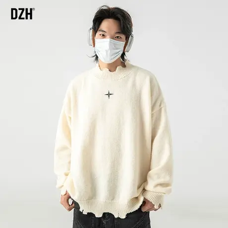 男士套头毛衣男冬季加厚圆领潮牌男装2023新款休闲针织衫百搭上衣商品大图