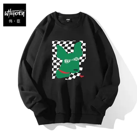 伟臣潮流大码男士春季圆领卫衣男胖子加肥加大宽松长袖肥佬外套男商品大图