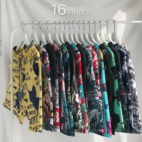 沙滩裤男士夏季休闲五分裤韩版短裤宽松沙滩裤青年运动中裤大裤衩商品大图