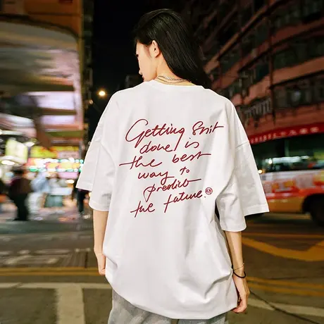 Nuthink国潮美式高街潮牌潮流字母短袖T恤男大码宽松情侣半袖春季商品大图