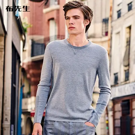 MrBu布先生羊毛衫休闲纯羊毛秋冬季男士长袖毛衣针织衫BT10349商品大图