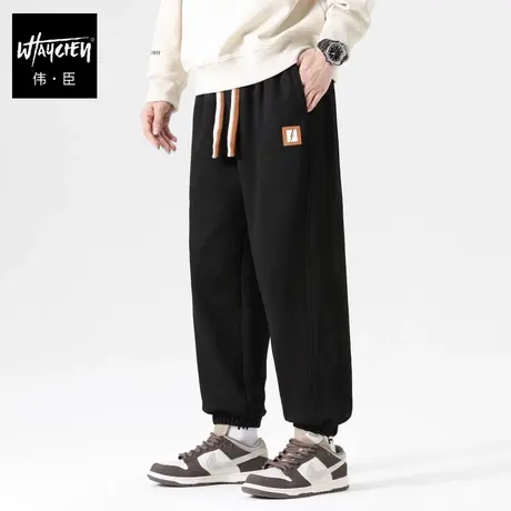 伟臣潮流运动休闲长裤男胖子加肥加大宽松束脚显瘦运动裤肥佬小脚商品大图