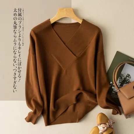 长袖套头针织衫春秋外搭温柔软糯毛衣别致设计感针织上衣秋季新款图片