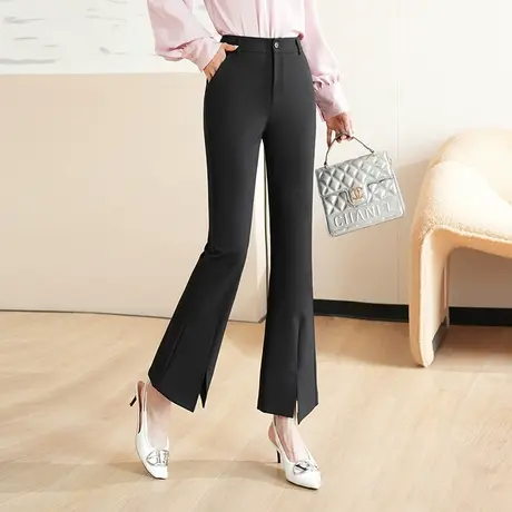 气质开叉微喇叭裤子女秋季2023新款通勤显瘦西装裤洋气休闲裤长裤商品大图