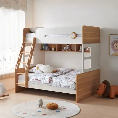 全友家居儿童上下床双层床实木扶梯置物书架互不干扰上下床121396商品大图