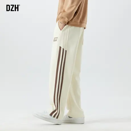 男士垂感裤子男春秋款宽松杏色卫裤男秋季2024新款直筒休闲长裤男图片
