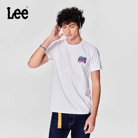 Lee24早春新品标准版篮球元素印花男圆领短袖T恤潮流LMT0081094LE图片