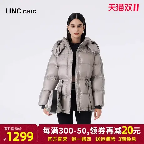 LINCCHIC金羽杰羽绒服女2023秋冬新品超轻亮彩加厚连帽短款面包服商品大图