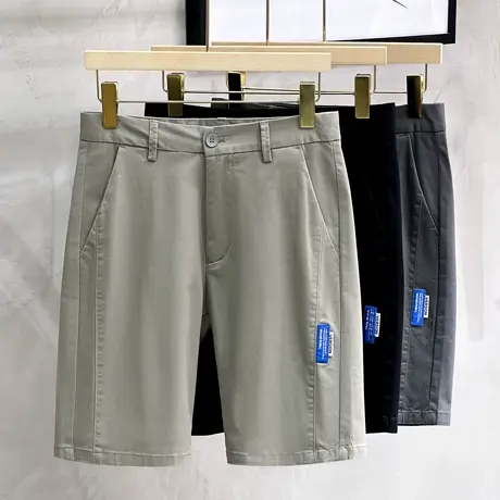 棉质夏季短裤男潮牌ins爆款直筒5分外穿中裤男黑色百搭休闲五分裤商品大图