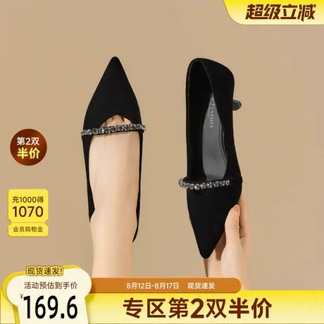 戈美其尖头高跟鞋女2025新款秋季法式气质绝美配裙子浅口伴娘单鞋图片