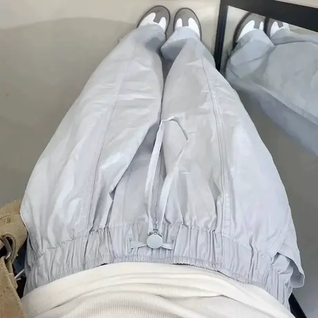 复古港风chic休闲阔腿裤女秋季百搭宽松显瘦高腰韩版运动拖地长裤商品大图