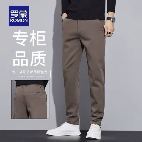罗蒙免烫休闲裤子男2025年秋季潮流百搭商务修身直筒男士长裤N1Z商品大图