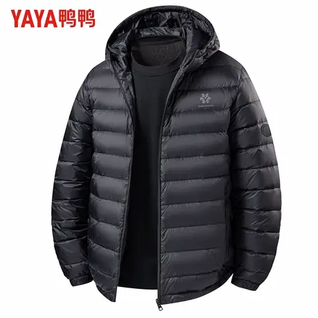 鸭鸭冬季新款男士轻薄羽绒服时尚百搭短款连帽秋羽绒保暖外套男潮商品大图