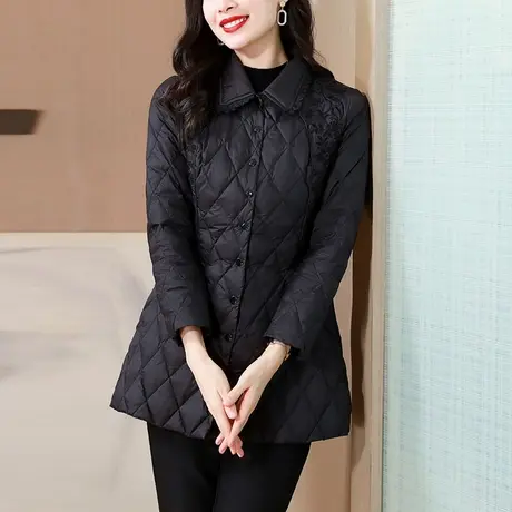 中长款棉服外套羽绒棉服女2023年冬装新款中年妈妈装加厚修身款女图片
