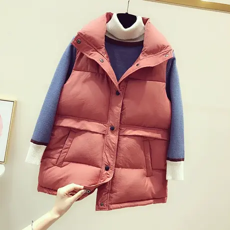 2023冬季新款羽绒棉马甲女短款韩版宽松面包背心加厚无袖坎肩外套商品大图