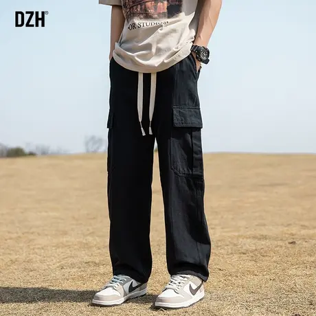 男士美式机能工装裤男直筒春秋款耐磨伐木裤微喇长裤百搭2024新款商品大图