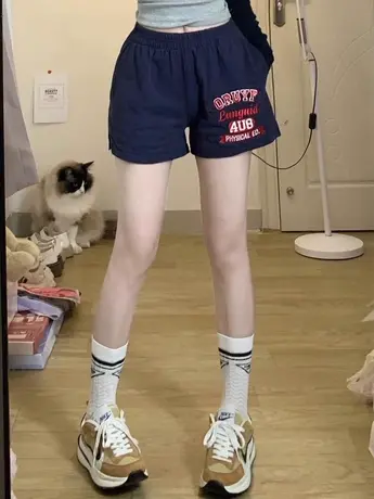 运动休闲短裤女夏季2023新款宽松小个子学生高腰显瘦五分裤阔腿裤商品大图