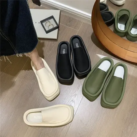 凉鞋包头半拖鞋女夏季外穿2024新款厚底孕妇办公室懒人一脚蹬凉拖商品大图