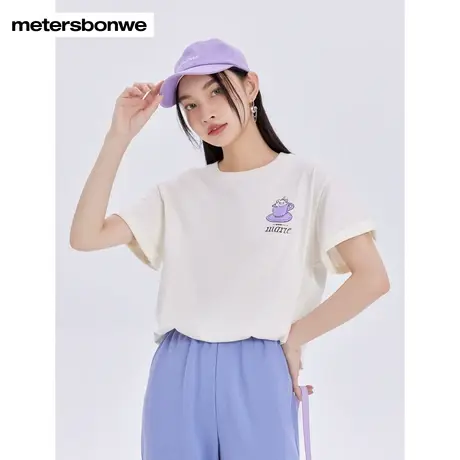 国货美特斯邦威短袖T恤胸前可爱印花夏圆领纯棉青少年学生上衣商品大图