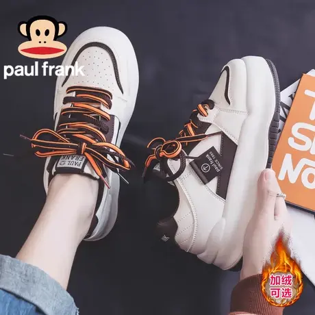 大嘴猴女鞋小白鞋女款2023新款冬季加绒棉鞋厚底运动面包鞋板鞋子商品大图