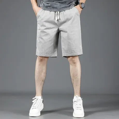 浅灰色休闲短裤男夏季宽松五分裤薄款2023新款潮流男士休闲裤夏天商品大图