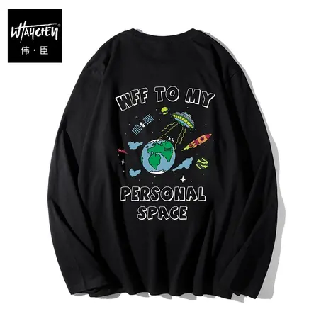 伟臣大码男装加肥加大男长袖t恤春秋胖子秋季街头原创设计创意图片